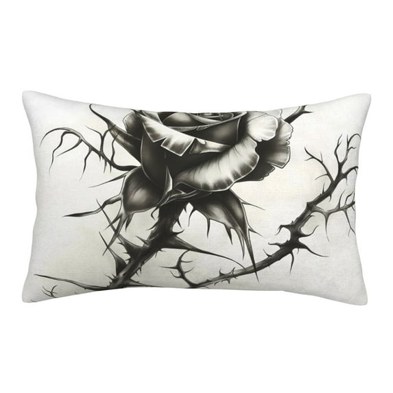JUNZAN Black And White Rose Pillow Cases Standard Size, with Envelope Closure Bed Pillow Cases(without pillow core),16"x24" inches