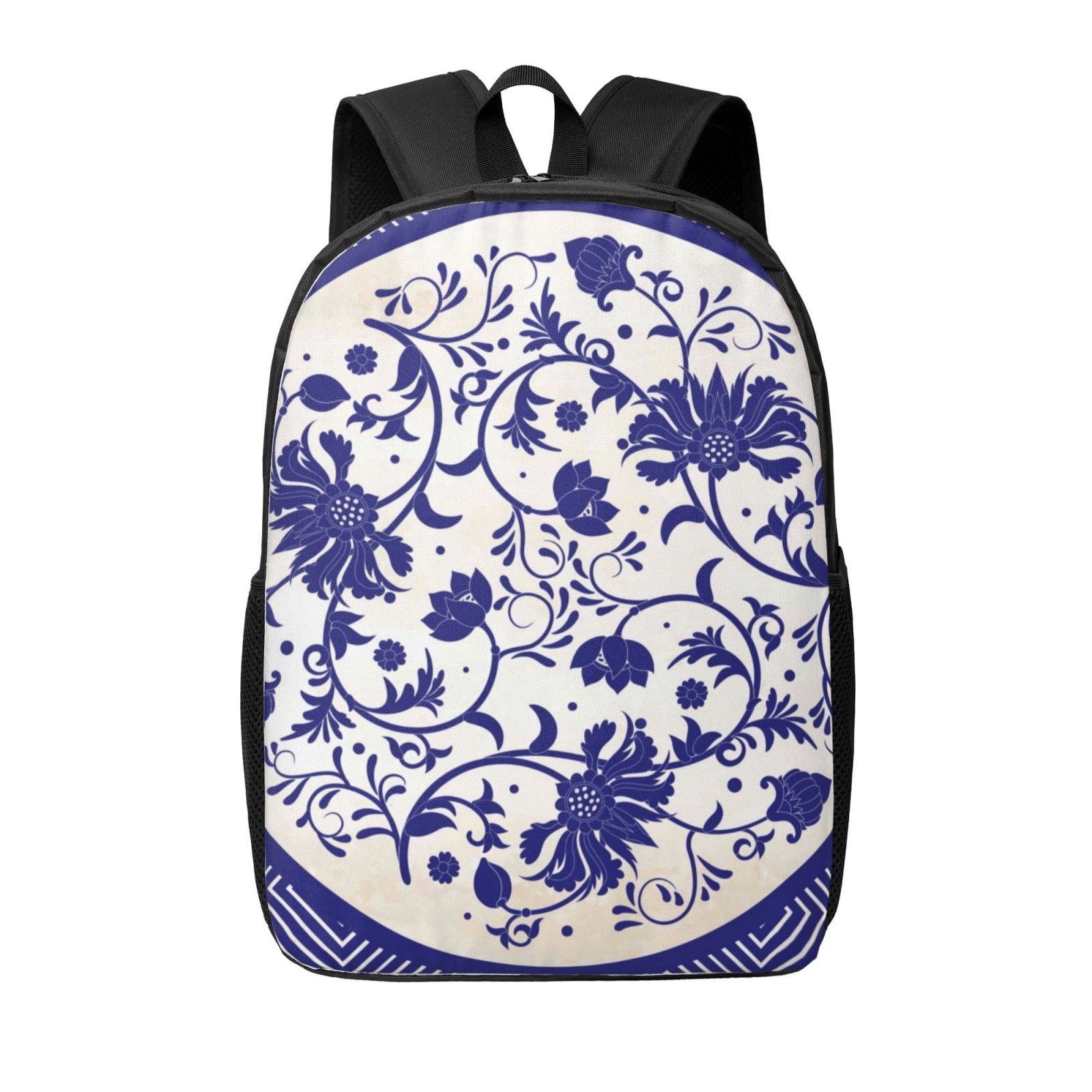 JUNZAN Blue And White Porcelain Pattern Pattern Travel Laptop Backpack ...