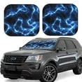 thumbnail image 1 of JUNZAN Blue Lightning Pattern Car Windshield Sun Shade | Reflective Sunshade | Foldable 2-Piece Sun Shield Protect Your Car | Fits Sedans, SUVs, Hatchbacks-Small, 1 of 1