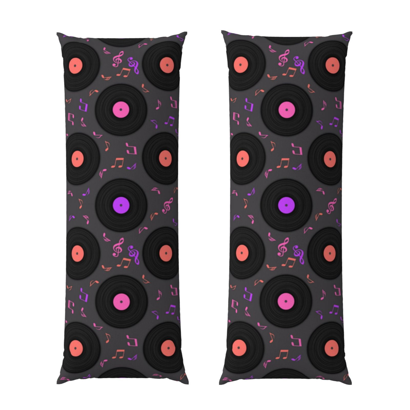 JUNZAN Body Pillow Cover Vinyl Records Musical Notes Throw Pillow