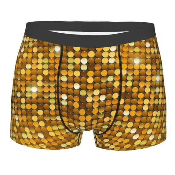 JUNZAN Bright Shiny Golden Mens Underwear Boxer Briefs for Men’s-Medium