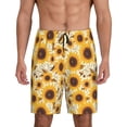 thumbnail image 1 of JUNZAN Brown Leaf Pattern Sunflower Pattern Sleep Pajama Shorts for Men,Men's Pajama Bottoms,Sleepwear,Pj Shorts, 1 of 7