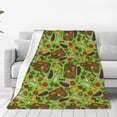 thumbnail image 1 of JUNZAN Carrot Eggplant Print Flannel Fleece Blanket Throw Blanket for Bed,Sofa,Couch,Travel,Camping(80"x60" ), 1 of 5