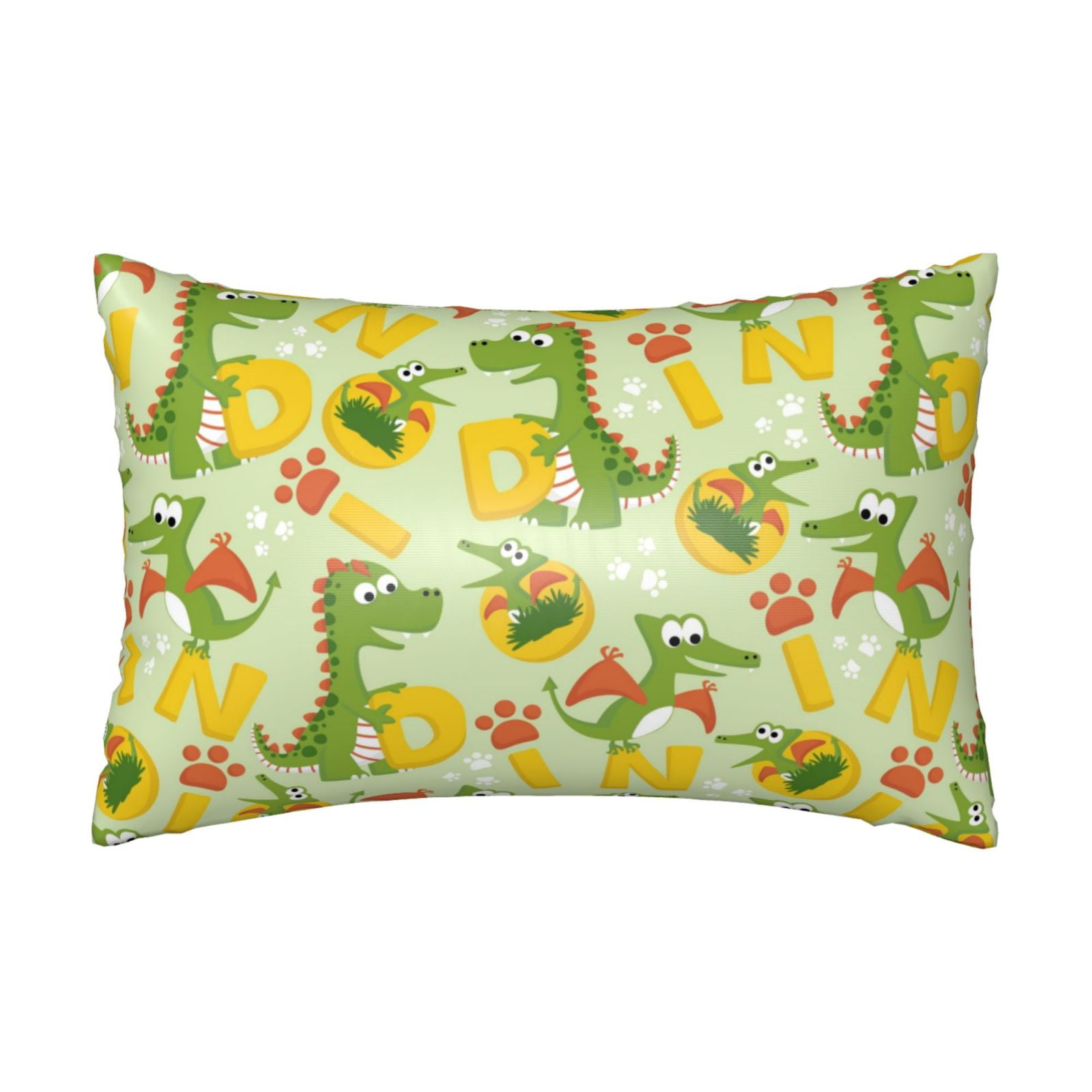 JUNZAN Cartoon Dinosaurs Silk Pillowcase for Hair and Skin,Cooling