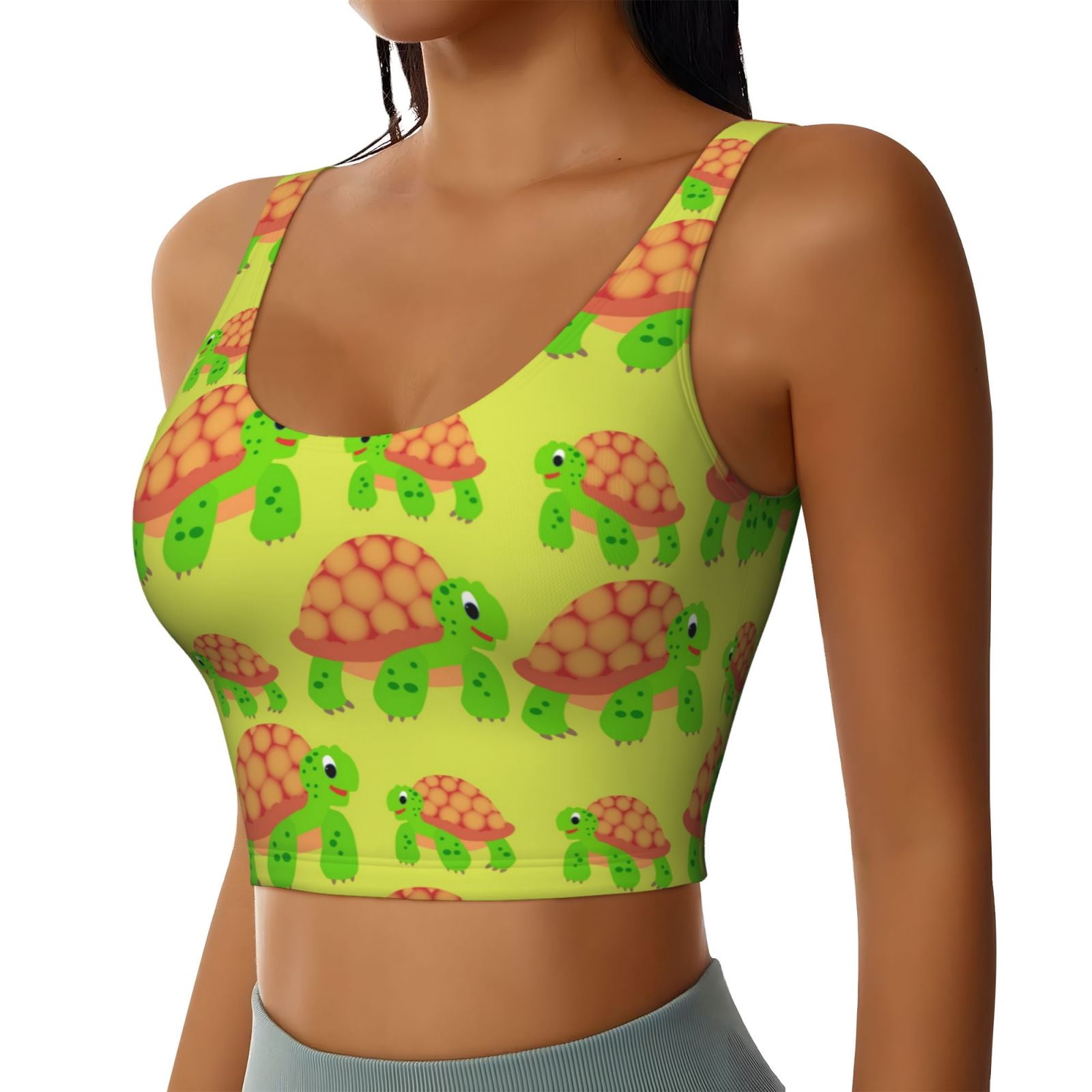 JUNZAN Cartoon Turtles 1 Print Women's Workout Tank Tops - U Back ...