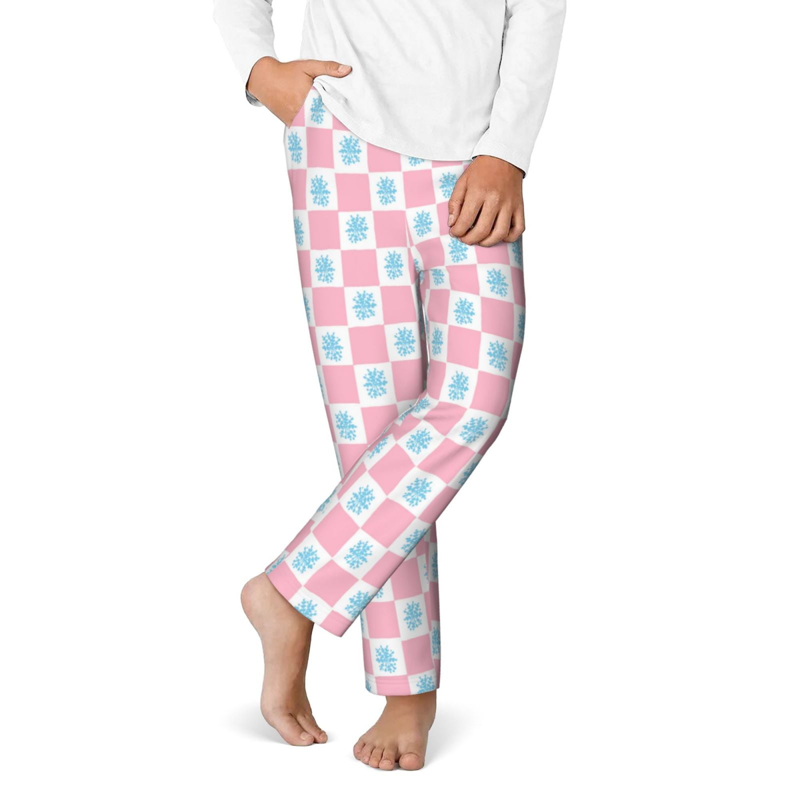 Junior Plus Black & White Checkboard Pattern Lips Graphic Short Sleeve Top & Sweatpants Set