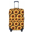thumbnail image 1 of JUNZAN Chocolate Plaid Sunflower Print Washable Luggage Cover - Fashion Suitcase Protector Fits 18-32 Inch Luggage (without luggage), 1 of 5