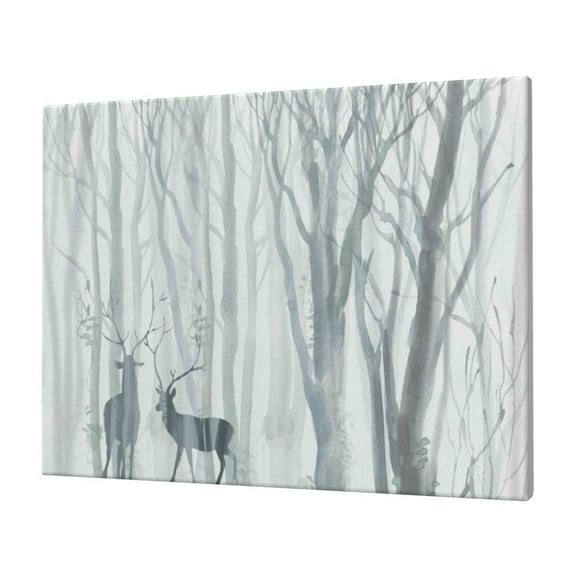 JUNZAN Christmas Deer Pattern Canvas Wall Art Prints,Wall Art Decor Paintings Wall Decor for Living Room Decor Bedroom Home Bathroom Wall Decor, 12''16''
