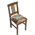 thumbnail image 1 of JUNZAN Cloud Sleeping Cat Print Dining Chair Seat Covers, Stretch Fitted Dining Room Upholstered Chair Seat Cushion Cover, 1 of 5