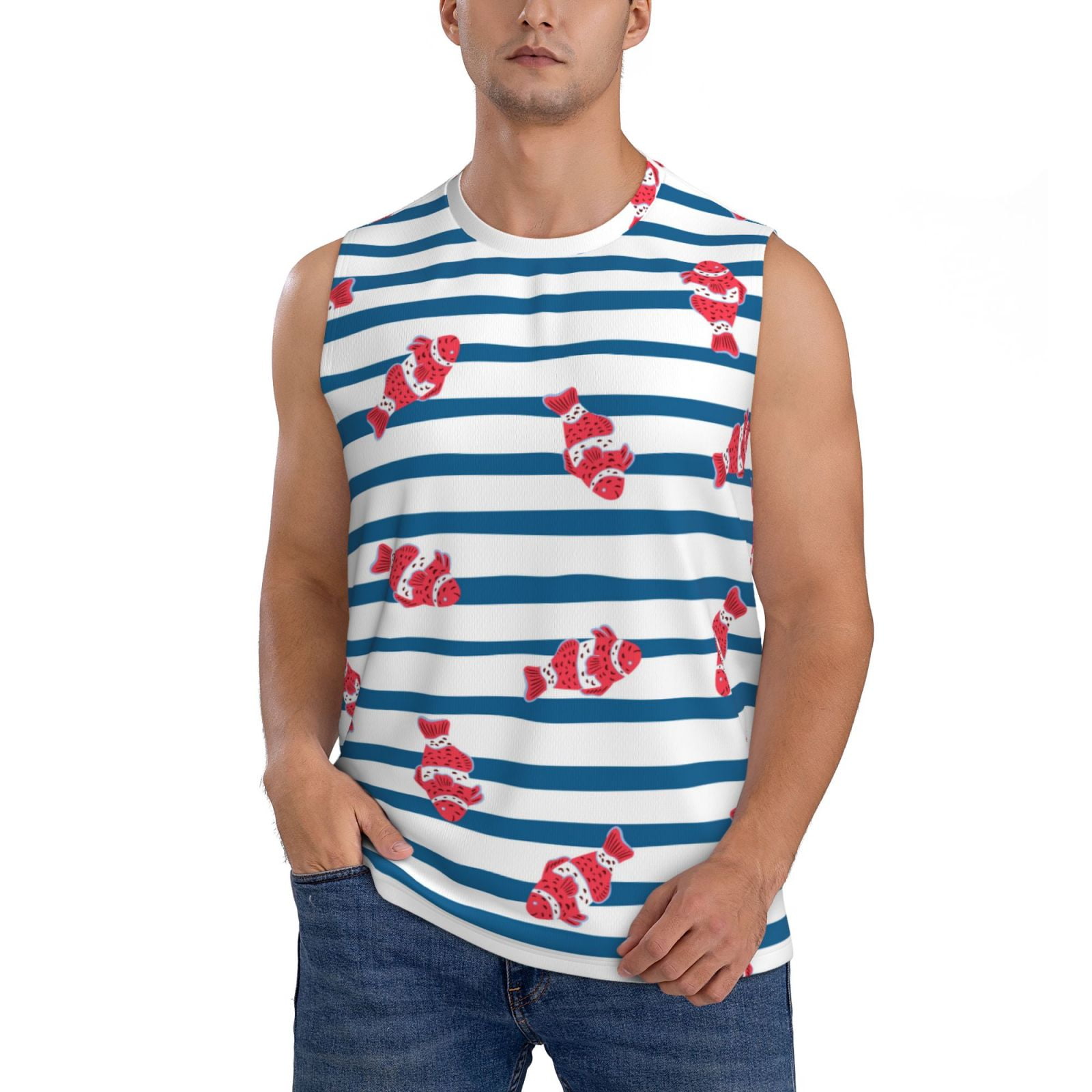 JUNZAN Clown Fish Men's Sleeveless T Shirts,Sleeveless Muscle Shirts ...