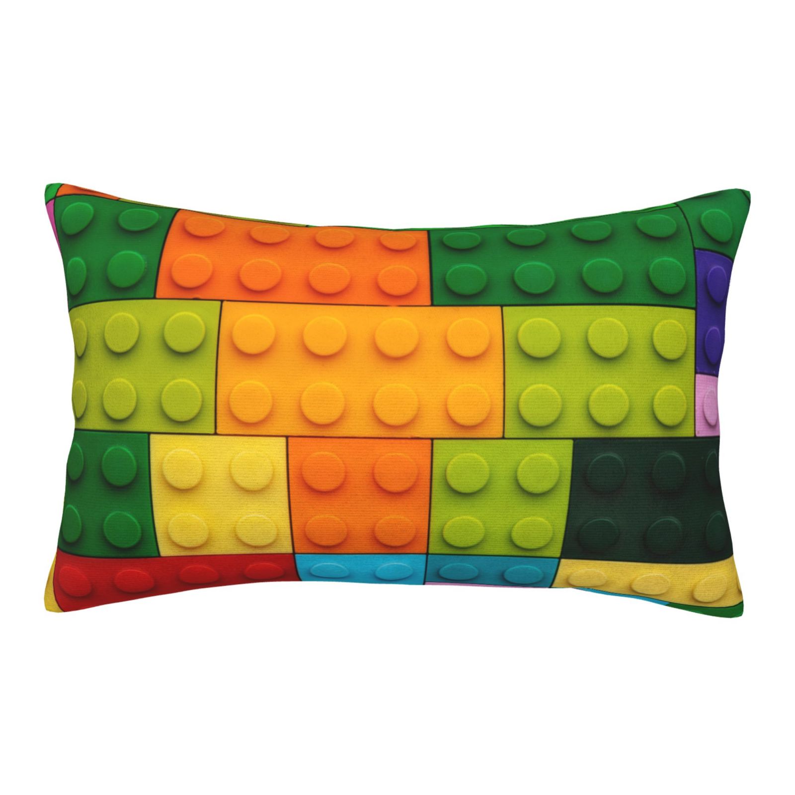 JUNZAN Colorful Building Blocks Pillow Cases Standard Size, with