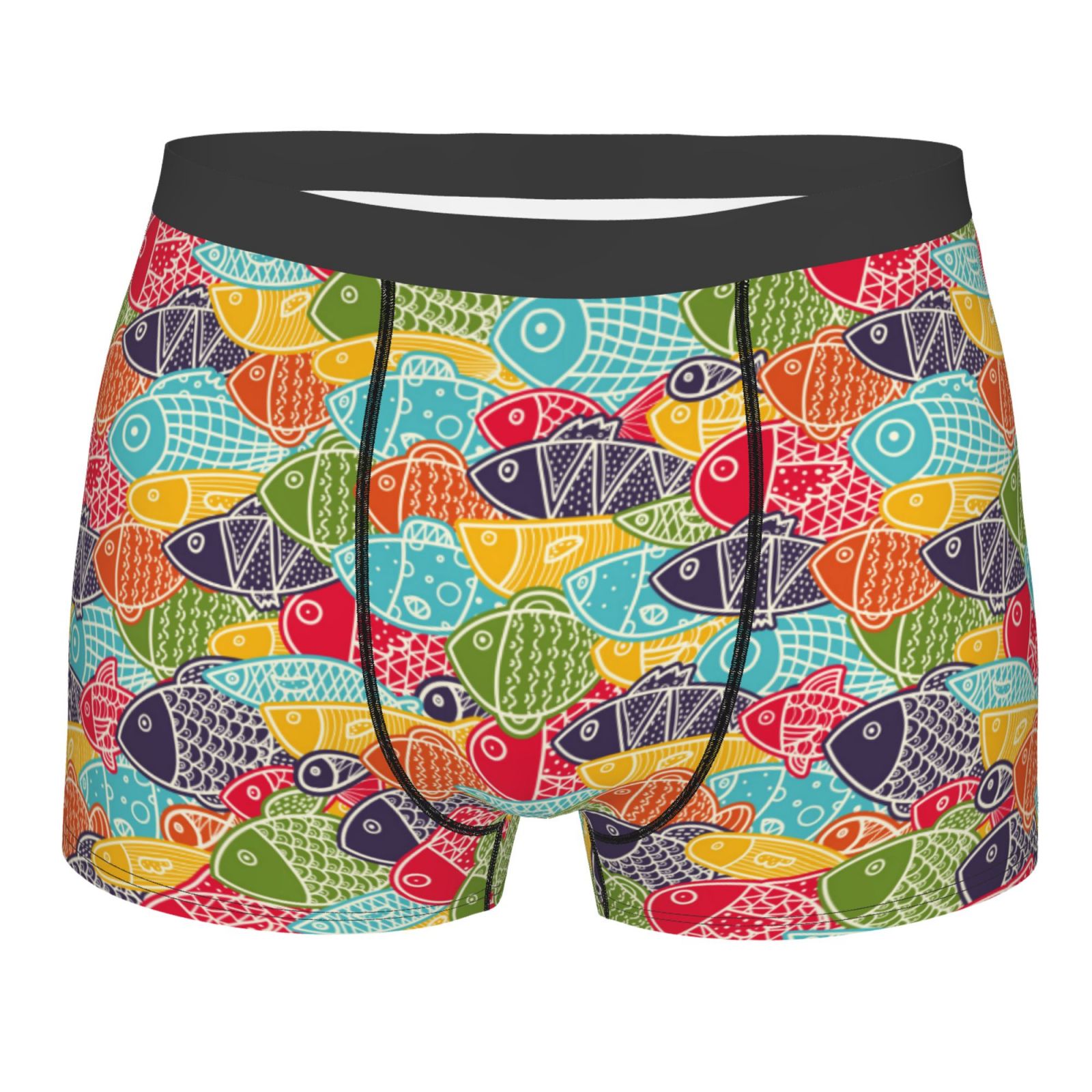 JUNZAN Colorful Fish 2 Mens Underwear Boxer Briefs for Men’s - Large ...