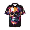 thumbnail image 1 of JUNZAN Colorful Skull Pattern Hawaiian Shirt for Men,Summer Beach Casual Short Sleeve Button Down Shirts-Medium, 1 of 5
