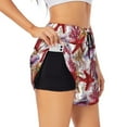thumbnail image 1 of JUNZAN Coral Reef Print Women's Athletic Gym Running Shorts with Phone Pockets - Workout Shorts-Large, 1 of 5