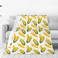 thumbnail image 1 of JUNZAN Corn On The Cob Print Flannel Fleece Blanket Throw Blanket for Bed,Sofa,Couch,Travel,Camping(40"x30" ), 1 of 5