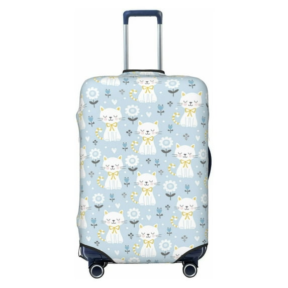 JUNZAN Cute Cat Print Washable Luggage Cover - Fashion Suitcase Protector Fits 18-32 Inch Luggage