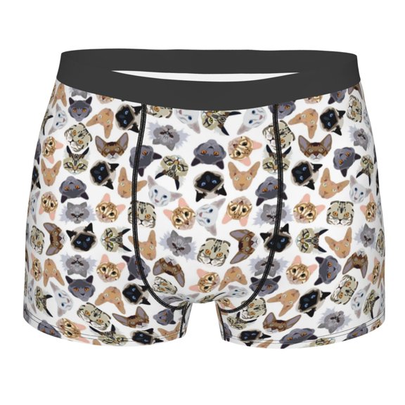 JUNZAN Cute Cats Mens Underwear Boxer Briefs for Men’s - Large