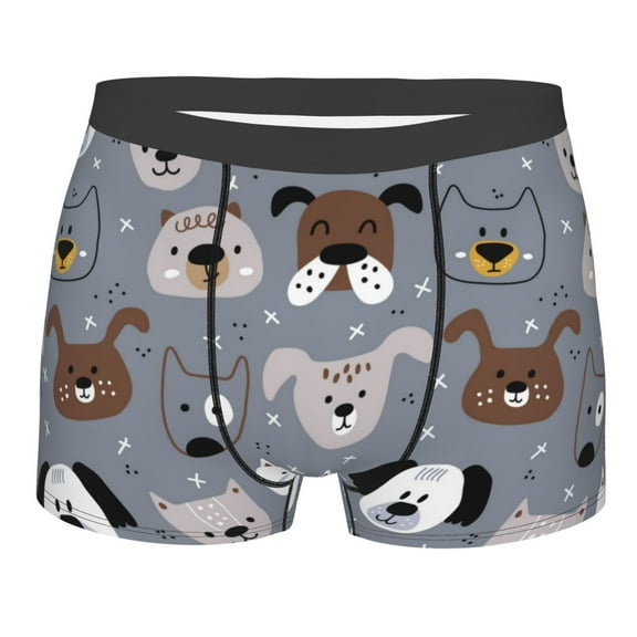 JUNZAN Cute Dog Faces Mens Underwear Boxer Briefs for Men’s - Large