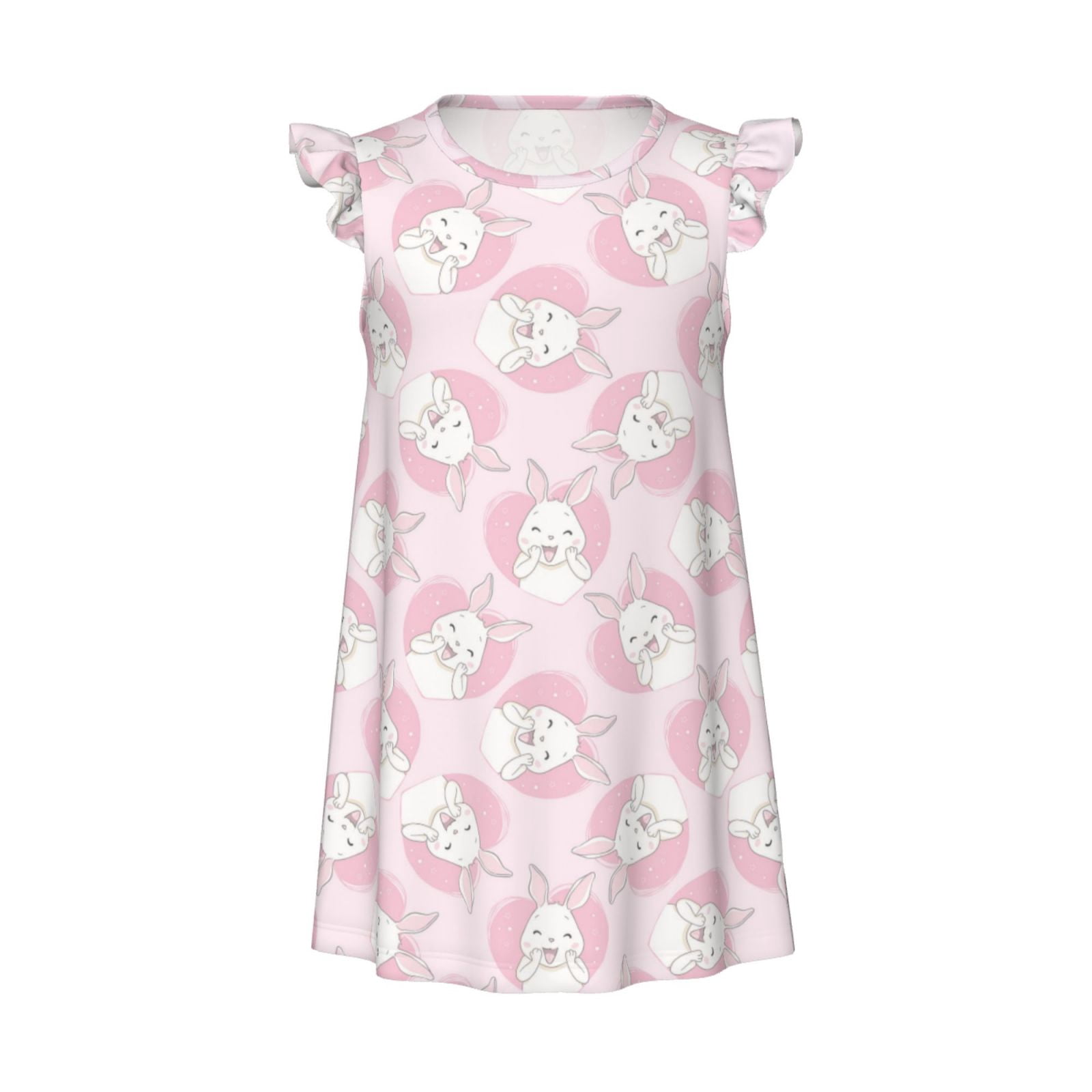 JUNZAN Cute Rabbit Print Girls Nightgown Pajamas - Soft Toddler ...