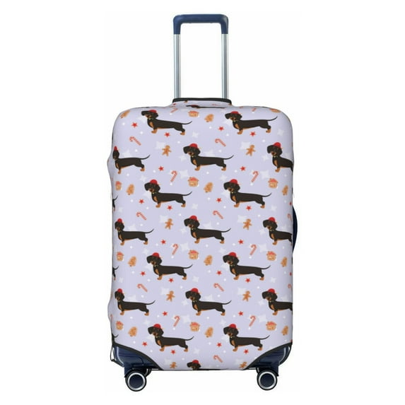 JUNZAN Dachshund Dog Print Washable Luggage Cover - Fashion Suitcase Protector Fits 18-32 Inch Luggage