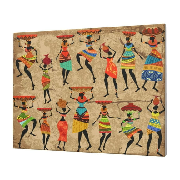 JUNZAN Dancing African Women Pattern Canvas Wall Art Prints,Wall Art Decor Paintings Wall Decor for Living Room Decor Bedroom Home Bathroom Wall Decor, 12''16''