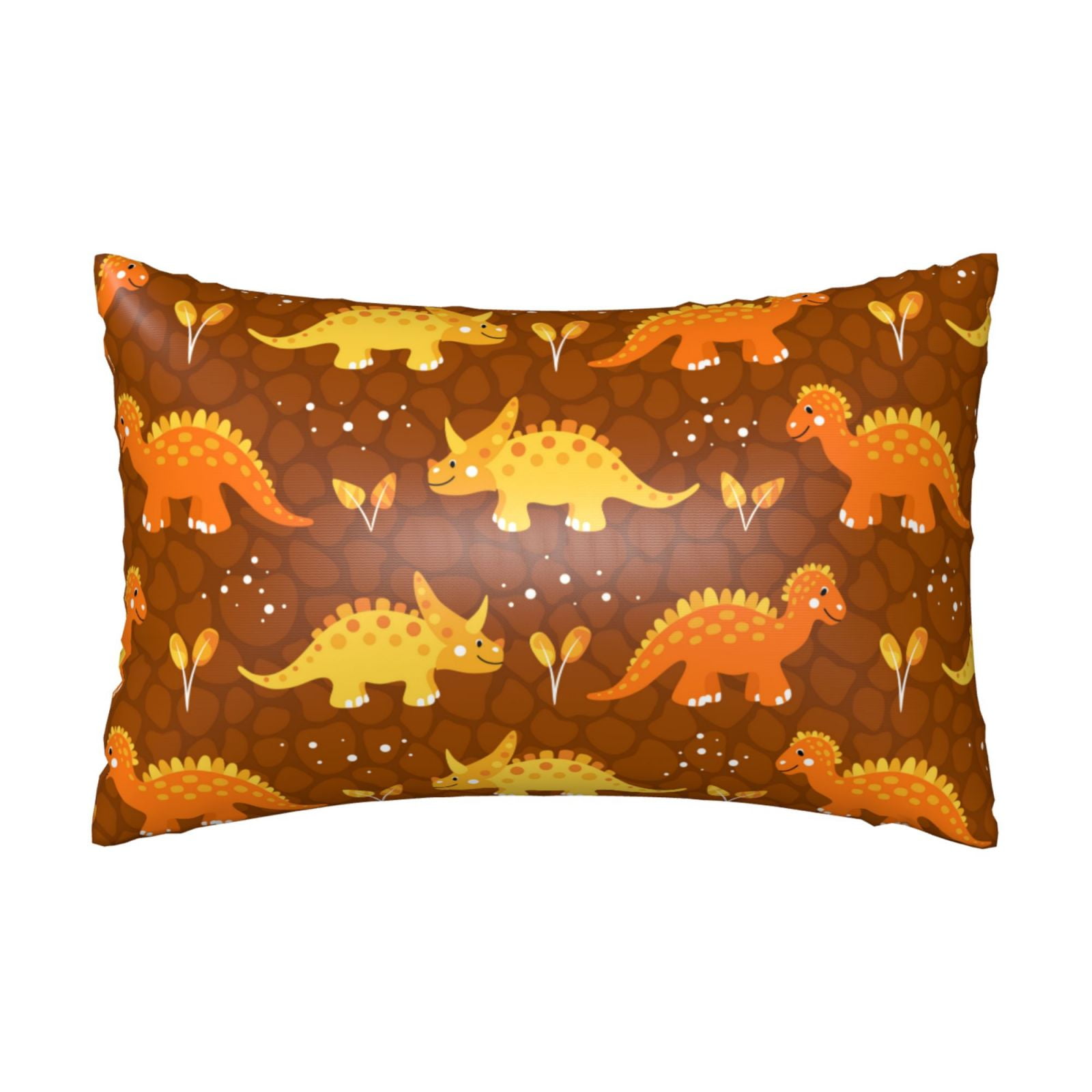 JUNZAN Dinosaurs and Leaves Silk Pillowcase for Hair and Skin,Cooling