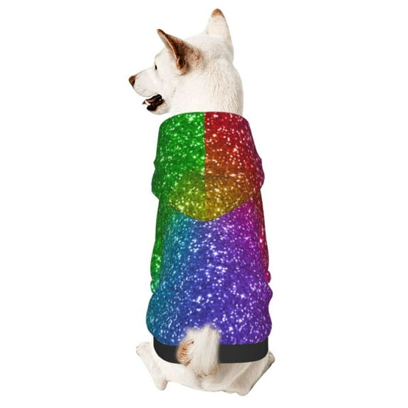 JUNZAN Dog Hoodie Puppy Sweater Sweatshirt,Cold Weather Coat Pet Clothes for Dog Cat-Colorful Glitter