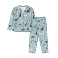 thumbnail image 1 of JUNZAN Dog Pets Print Womens Pajama Sets,Long Sleeve Button Down for Women Pjs 2 piece, 1 of 7