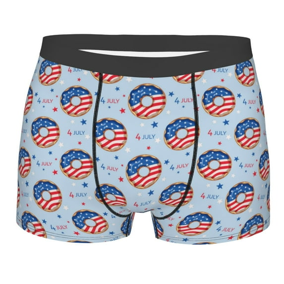 JUNZAN Donut with the USA Fag Mens Underwear Boxer Briefs for Men’s - XX-Large