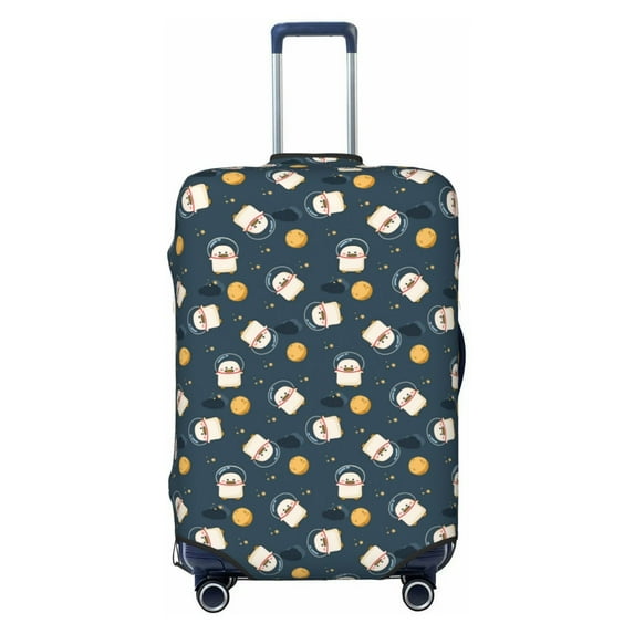 JUNZAN Duck In The Space Print Washable Luggage Cover - Fashion Suitcase Protector Fits 18-32 Inch Luggage (without luggage)