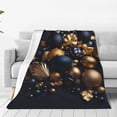 thumbnail image 1 of JUNZAN Elegant Golden Blue Ornaments Print Flannel Fleece Blanket Throw Blanket for Bed,Sofa,Couch,Travel,Camping(40"x30" ), 1 of 5