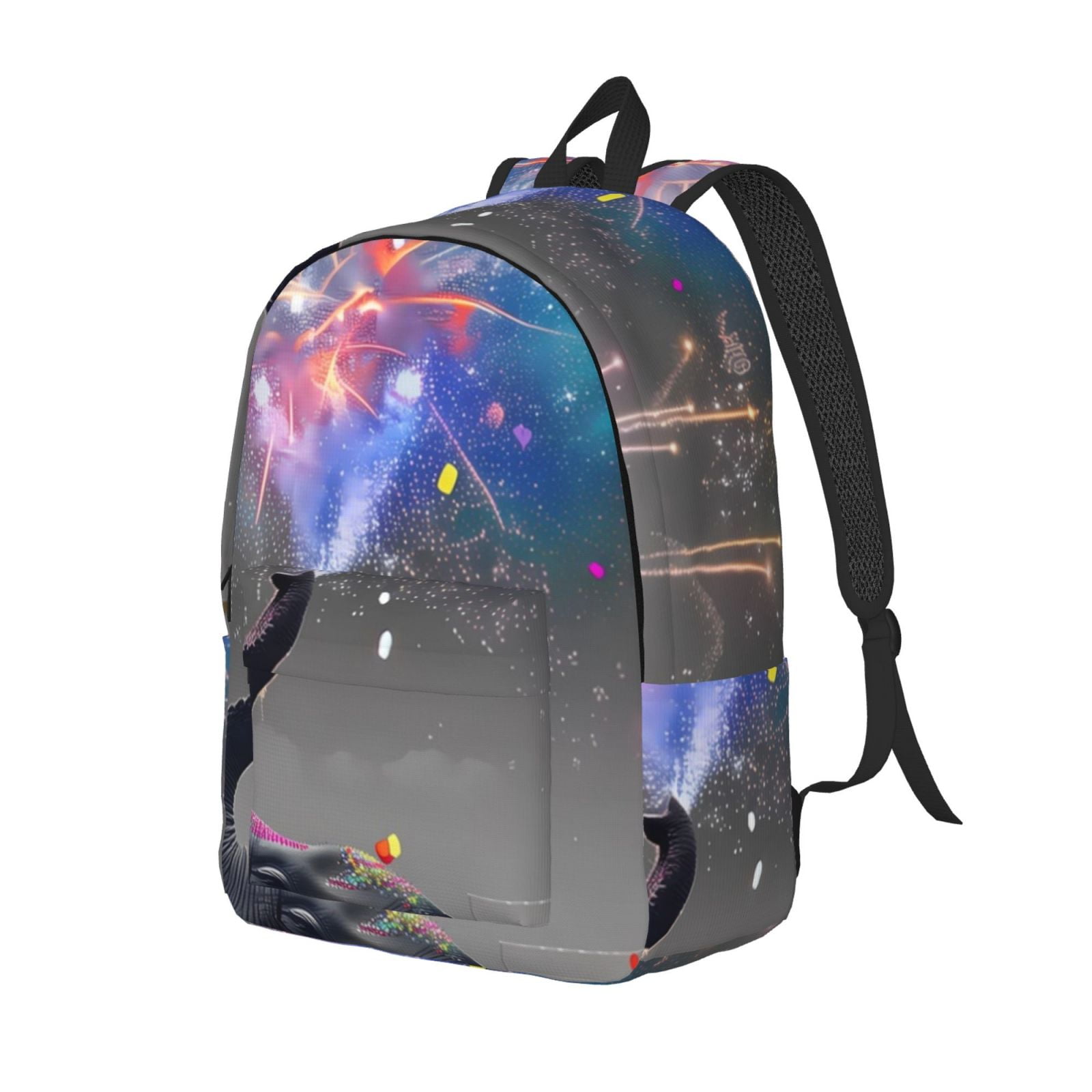 JUNZAN Elephant Fireworks Celebration Pattern Travel Laptop Backpack ...