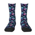 thumbnail image 1 of JUNZAN Flower Blue Skull Mens Funny Socks for Men Women Colorful Fun Novelty Crew Patterned Socks, 1 of 6