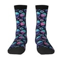 thumbnail image 1 of JUNZAN Flower Blue Skull Mens Funny Socks for Men Women Colorful Fun Novelty Crew Patterned Socks, 1 of 6