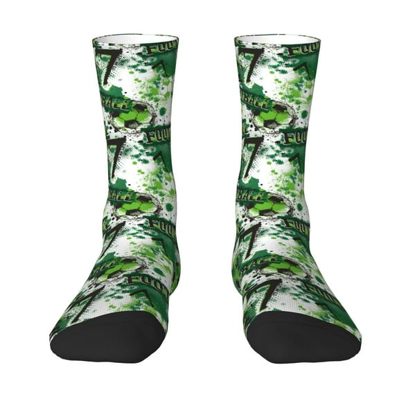 JUNZAN Football 7 Mens Funny Socks for Men Women Colorful Fun Novelty Crew Patterned Socks