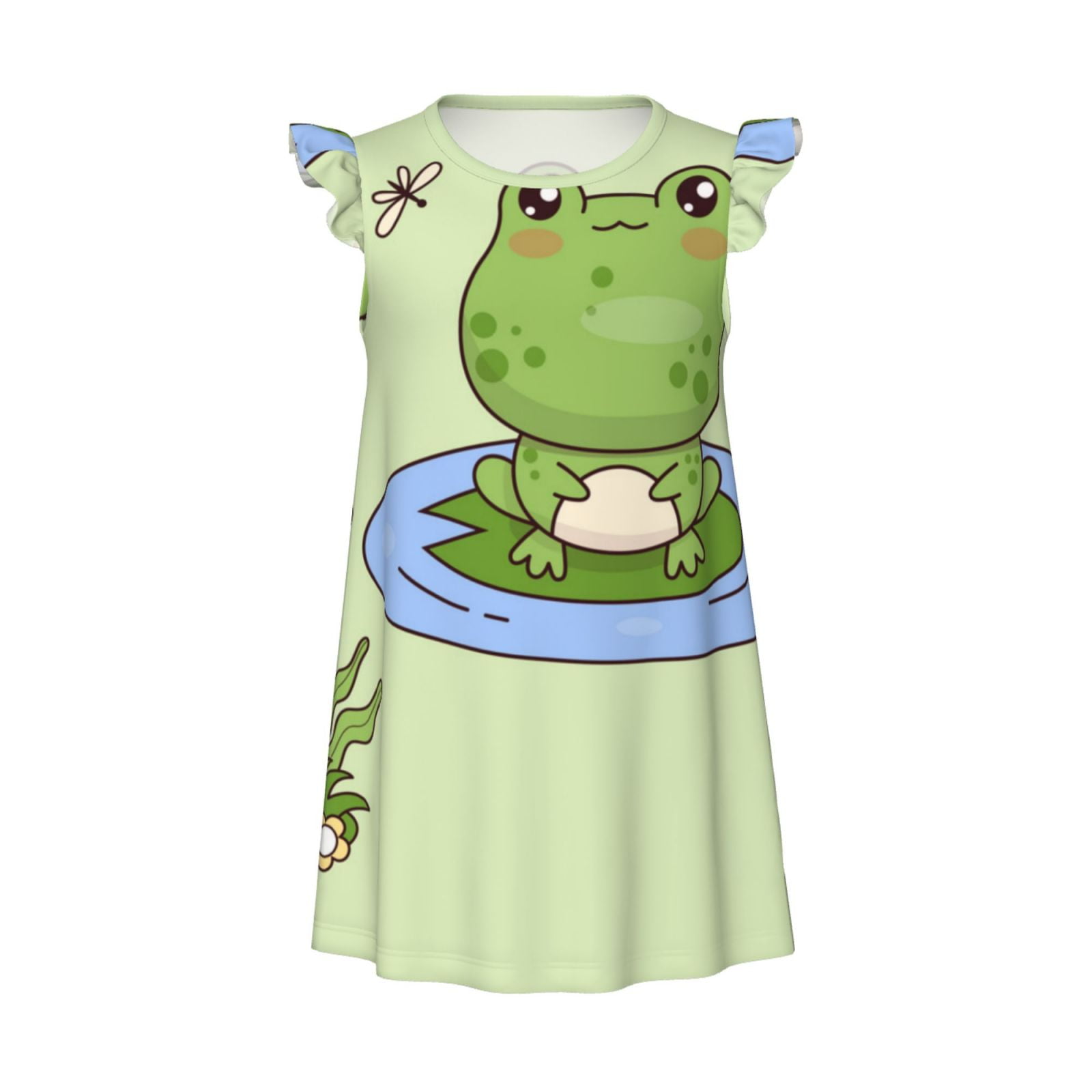 JUNZAN Frog Amanita Mushroom Print Girls Nightgown Pajamas - Soft ...