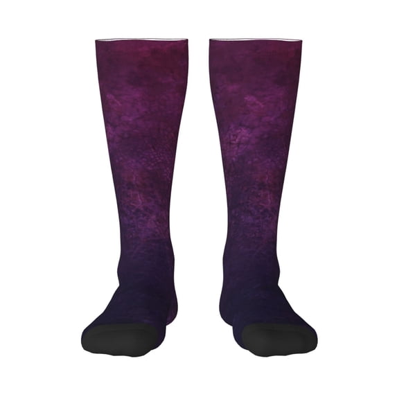 JUNZAN Fun Novelty Knee Warmer High Socks-Black Dark Blue Purple