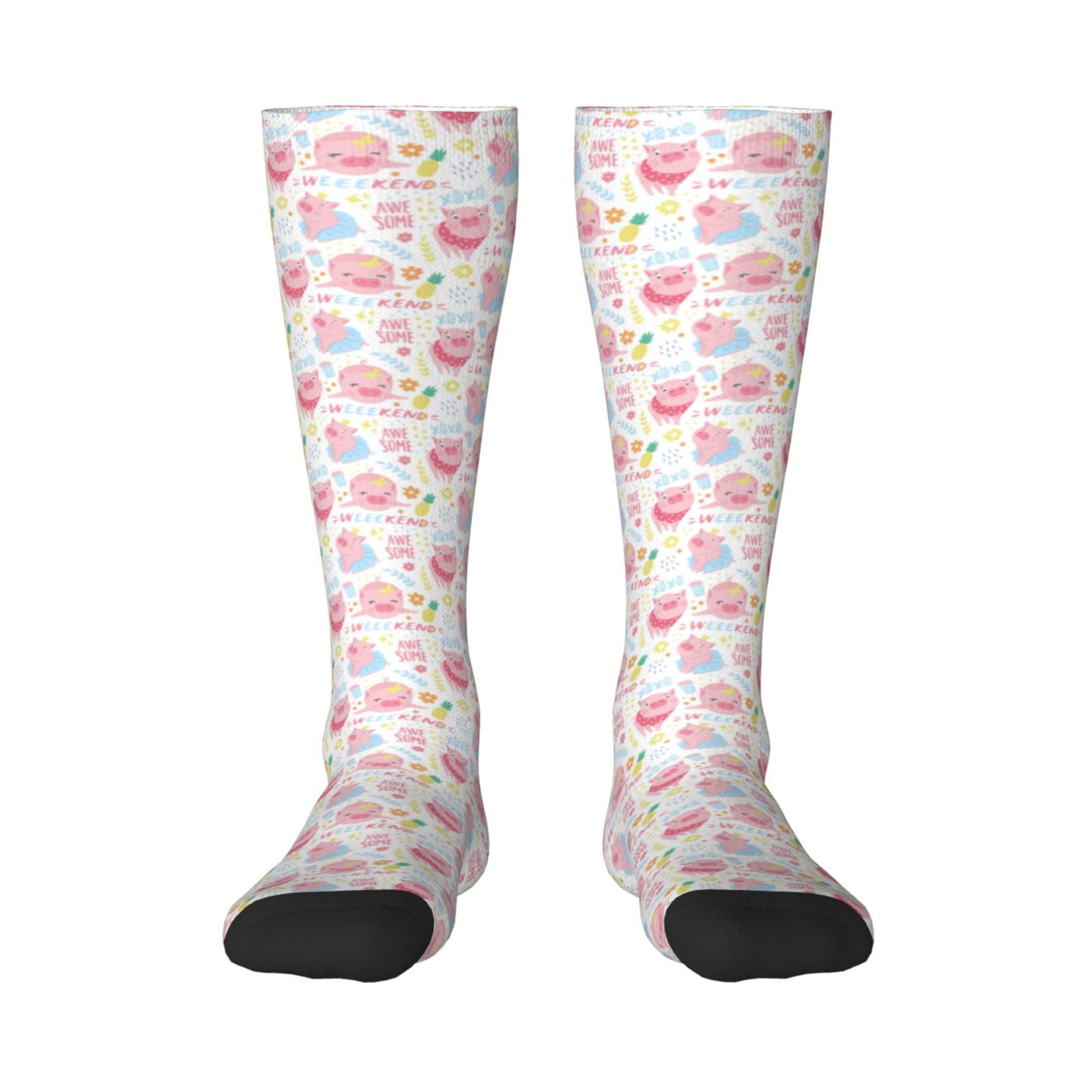 JUNZAN Fun Novelty Knee Warmer High Socks Cute Pig Design