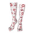 thumbnail image 1 of JUNZAN Fun Novelty Knee Warmer High Socks Red Lips Design, 1 of 8