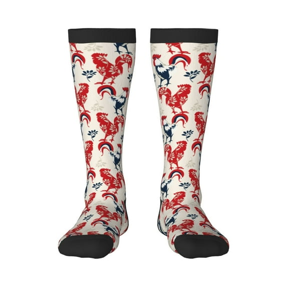 JUNZAN Fun Novelty Knee Warmer High Socks-Roosters