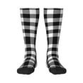 thumbnail image 1 of JUNZAN Fun Novelty Knee Warmer High Socks-White And Black Plaid, 1 of 9