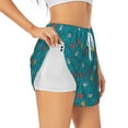 thumbnail image 1 of JUNZAN Funny Cat Blue Print Women's Athletic Gym Running Shorts with Phone Pockets - Workout Shorts-X-Large, 1 of 8
