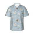 JUNZAN Funny Chicken Pattern Hawaiian Shirt for Men,Summer Beach Casual