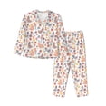 thumbnail image 1 of JUNZAN Funny Chicken Print Womens Pajama Sets,Long Sleeve Button Down for Women Pjs 2 piece, 1 of 7