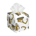 thumbnail image 1 of JUNZAN Funny Excavator for Tissue Box Cover Holder, Square Facial Tissue Case with Bottom Belt Facial Paper Organizer Dispenser for Tabletop/Bathroom/Car/Office, 1 of 8