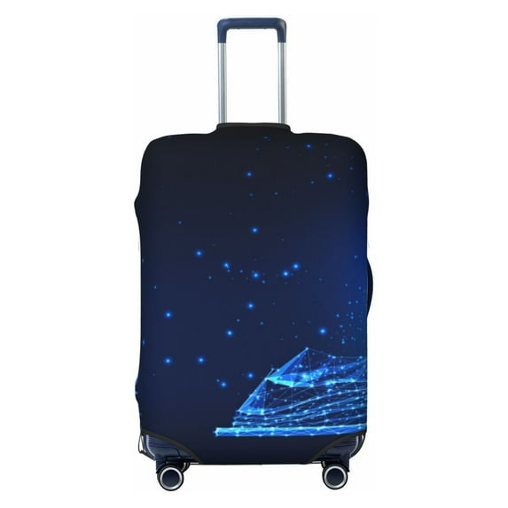 JUNZAN Futuristic Book Knowledge Print Washable Luggage Cover - Fashion Suitcase Protector Fits 18-32 Inch Luggage (without luggage)