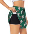 thumbnail image 1 of JUNZAN Gingerbread Snowman Cookies Print Women's Athletic Gym Running Shorts with Phone Pockets - Workout Shorts-Small, 1 of 8