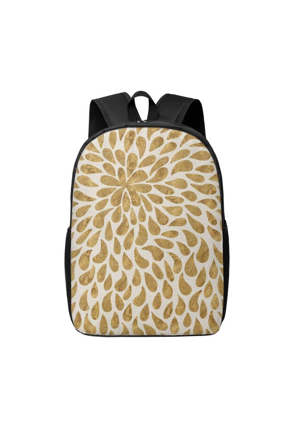 Gold Drops Pattern Travel Laptop Backpack for Men Women,17Inch Waterproof Bag with Side Pockets Casual Daypack for Weekender Business Hiking-One Size