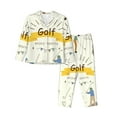 thumbnail image 1 of JUNZAN Golf Icons And Golfer Print Womens Pajama Sets,Long Sleeve Button Down for Women Pjs 2 piece, 1 of 8