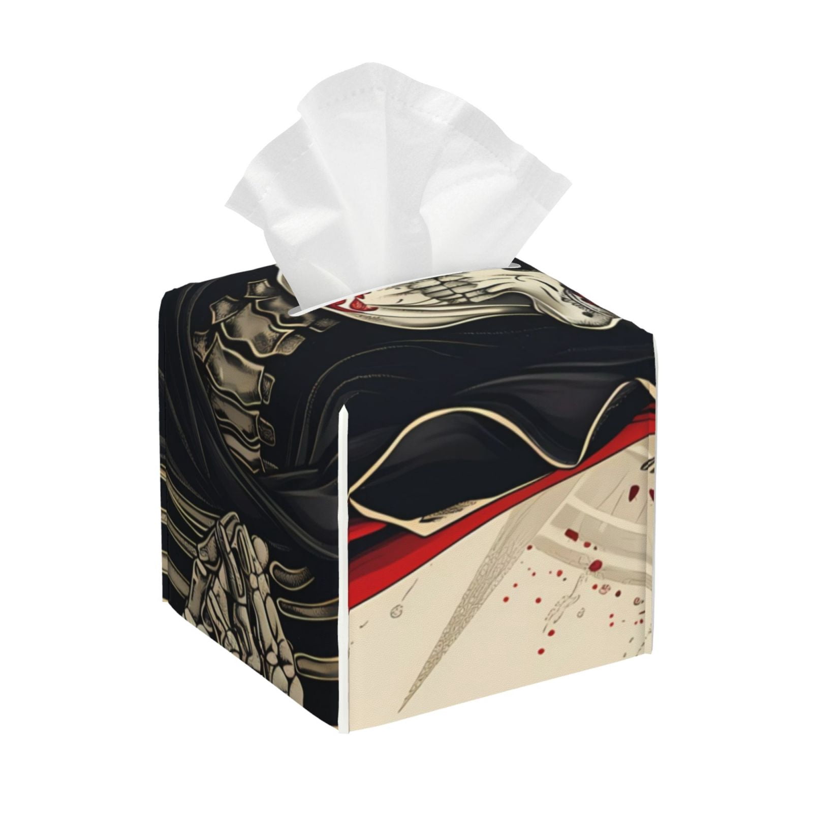 JUNZAN Gothic Skull With Roses for Tissue Box Cover Holder, Square ...